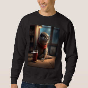 Otter Nerd Otter Drinking Coffee 1 Sweatshirt