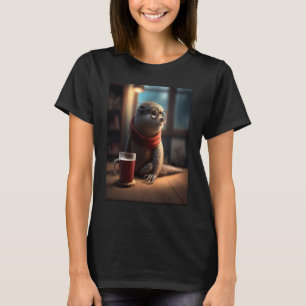 Otter Nerd Otter Drinking Coffee 1 T-Shirt