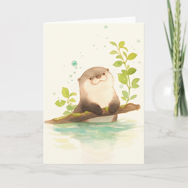 Otter on the Driftwood Dream Card (Front)