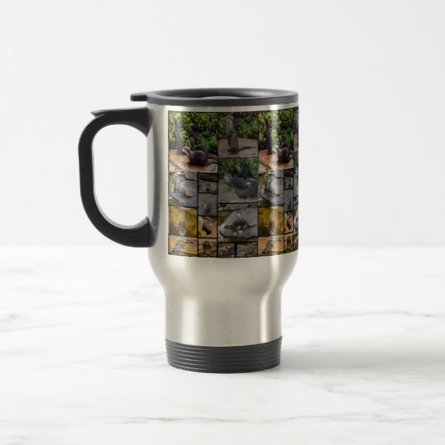 Otter Photo Collage, Travel Coffee Mug. Travel Mug (Left)