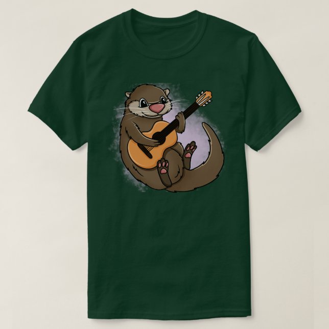 Otter Playing Guitar T-Shirt (Design Front)