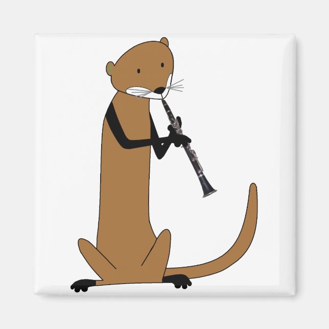 Otter Playing the Clarinet Magnet (Front)