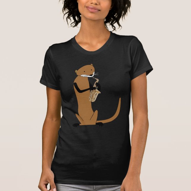 Otter Playing the Saxophone T-Shirt (Front)