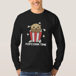 Otter Popcorn Time Whats Poppin Funny Pun T-Shirt