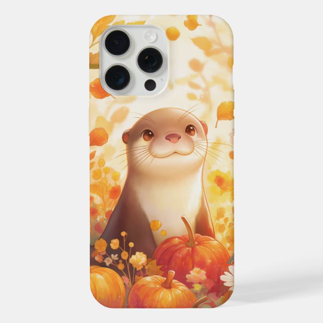 Otter Pumpkin Patch iPhone Case (Back)
