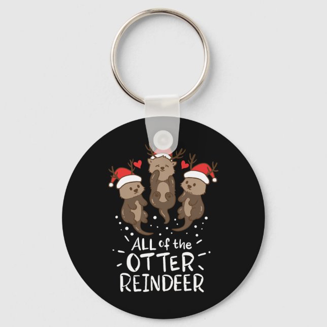 Otter Reindeer Deer Christmas Xmas Gift Present  Key Ring (Front)