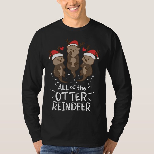 Otter Reindeer Deer Christmas Xmas Gift Present T-Shirt (Front)