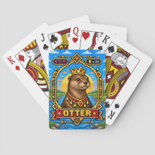 Otter Retro 8-Bit Pixel Art Playing Cards