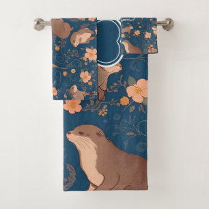 Otter Retro Colorful Personalized Pattern Bath Towel Set