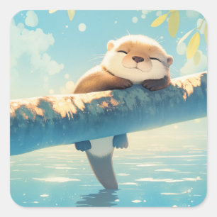 Otter River Retreat Square Sticker