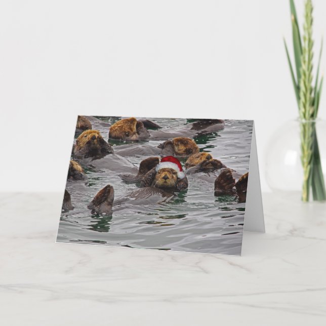 Otter Santa Christmas card (Front)