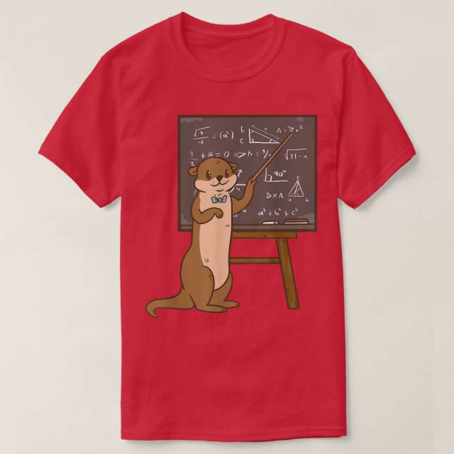 Otter Science Teacher  T-Shirt (Design Front)
