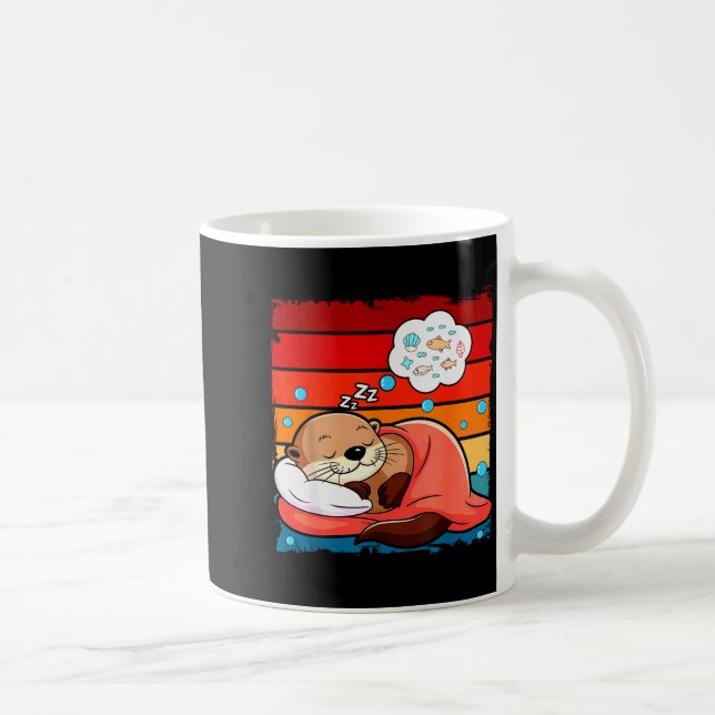 Otter Sleeng Animal Pajamas Nap Pjs Outfit Sea Ott Coffee Mug (Right)