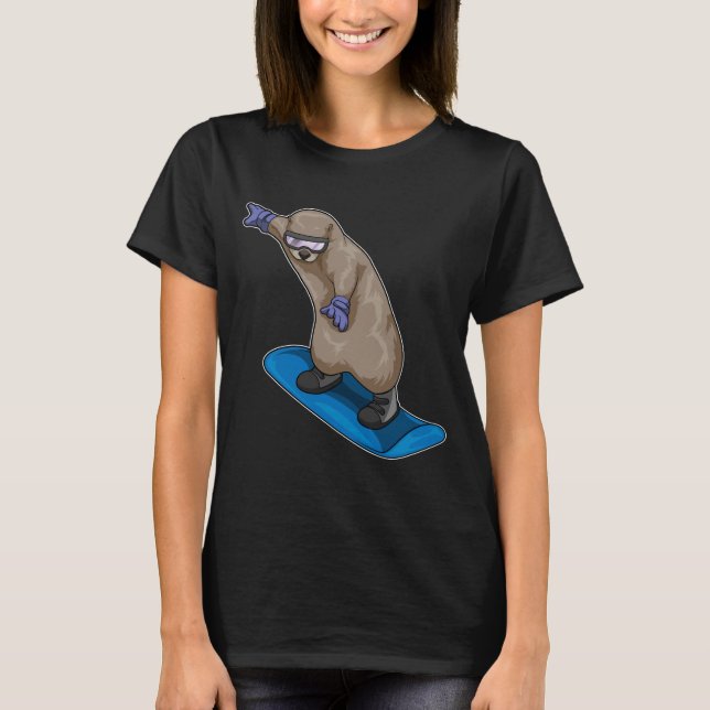 Otter Snowboard Winter sports T-Shirt (Front)