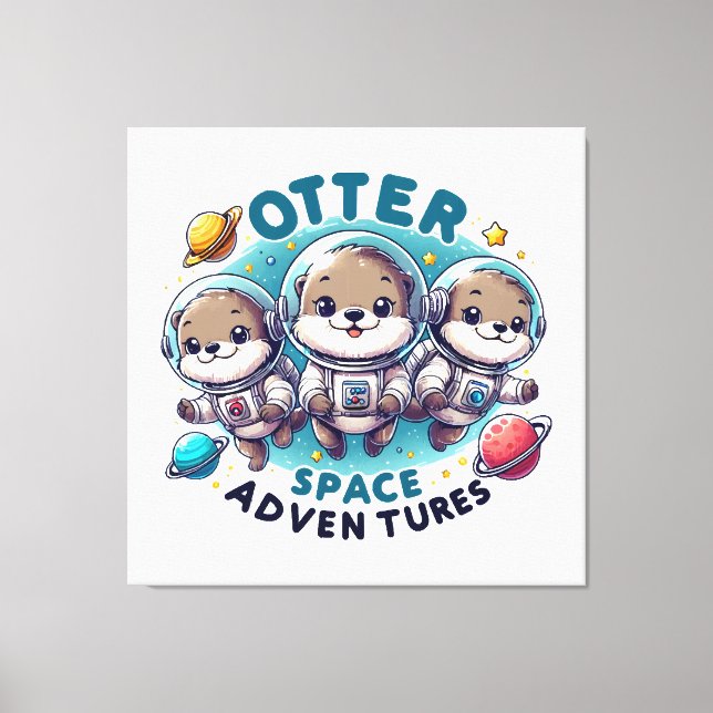 Otter Space Adventures Canvas Print (Front)