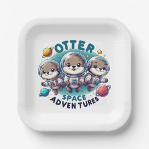 Otter Space Adventures Paper Plate