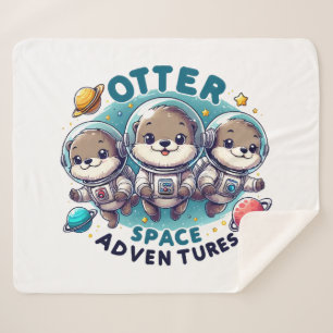 Otter Space Adventures Sherpa Blanket