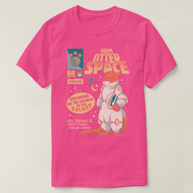Otter Space Astronaut Other Gravity Galaxy Comics  T-Shirt (Design Front)