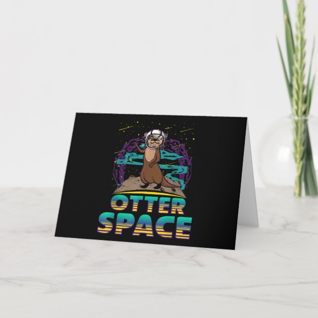 Otter Space Cute Funny Otter Lover Pun Gift Card (Front)