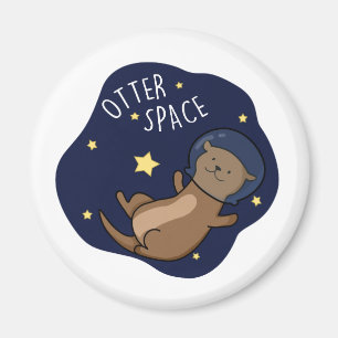 Otter Space Funny Astronaut Otter Pun  Magnet