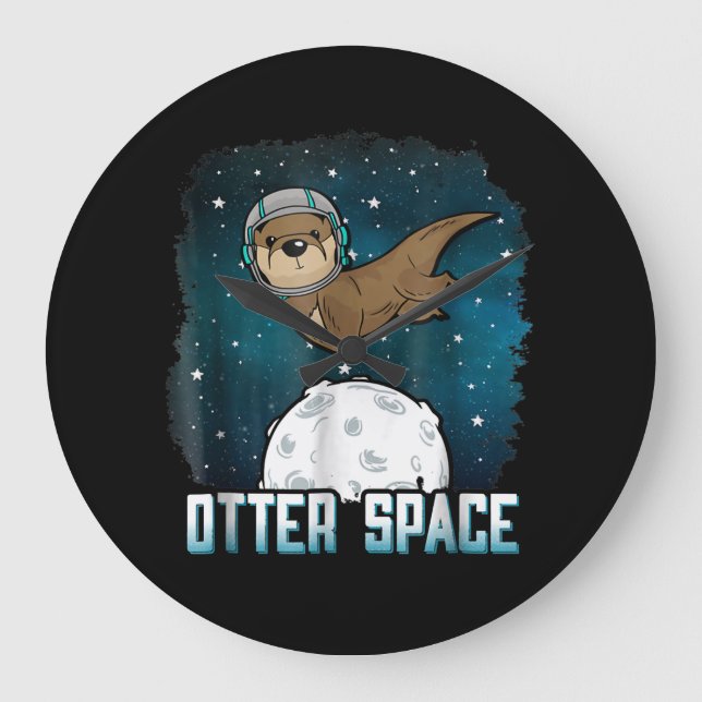 Otter Space| Funny Otter Space Animal Large Clock (Front)