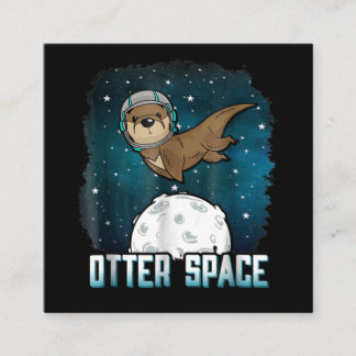 Otter Space| Funny Otter Space Animal Square Business Card
