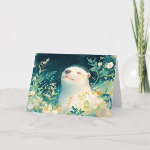 Otter Stroll Through the Flowered Canopy Card
