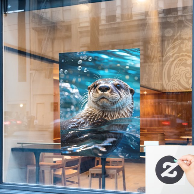 Otter Swimming (Cafe Window)
