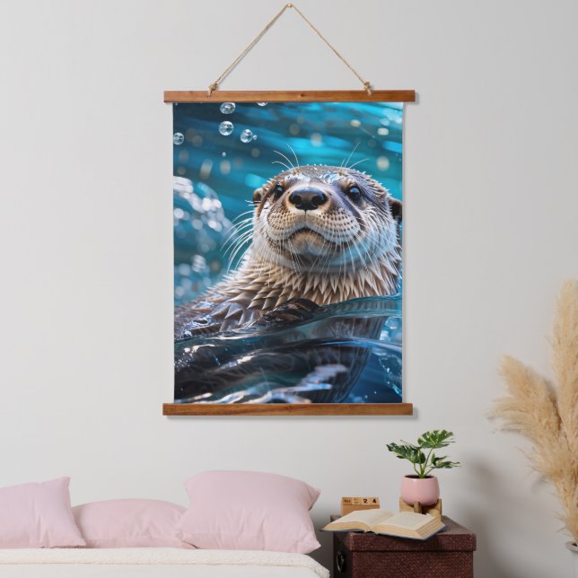 Otter Swimming Hanging Tapestry (Bedroom)
