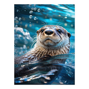 Otter Swimming Photo Print