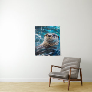 Otter Swimming Tapestry