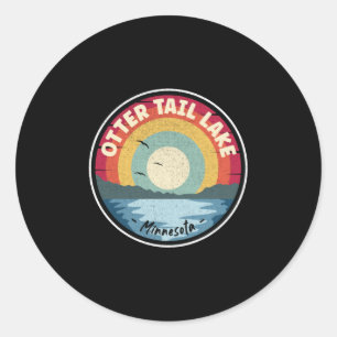 Otter Tail Lake Minnesota Colourful Scene Classic Round Sticker