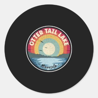 Otter Tail Lake Minnesota Colourful Scene Classic Round Sticker