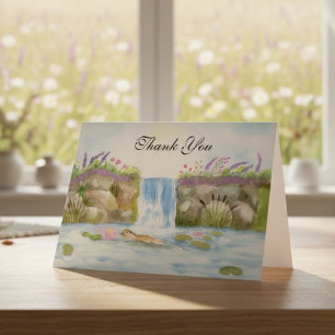 Otter Thank You with Woodland Waterfall Card