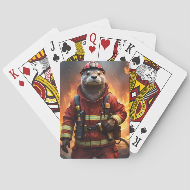 Otter The Fire Fighter, Playing Cards (Back)