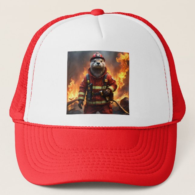 Otter The Fire Fighter, Trucker Hat (Front)