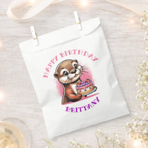 Otter Themed Girl's Birthday Party Photo Favour Bags