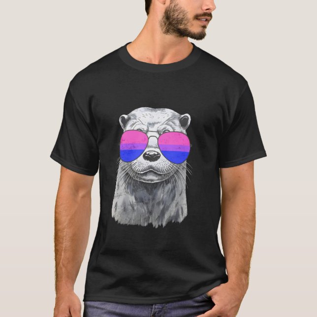 Otter Transgender Pride Sunglasses T-Shirt (Front)