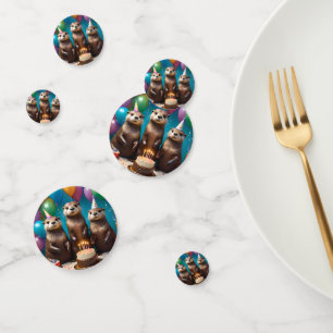 Otter Triplets Birthday Party, Confetti