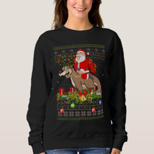 Otter Ugly Santa Riding Otter Christmas Sweatshirt