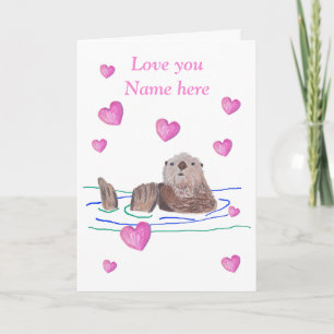 Otter Valentine Holiday Card