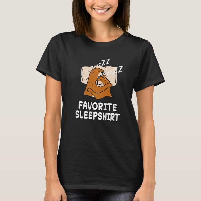 Otter Viper Adder Otters Nap Sleeping Sleep Pajama T-Shirt (Front)