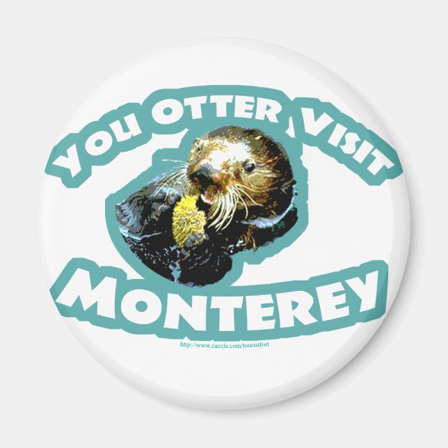 Otter visit Monterey Magnet (Front)