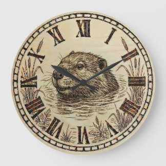 Otter Wall Clock - Serene Lake Life Decor