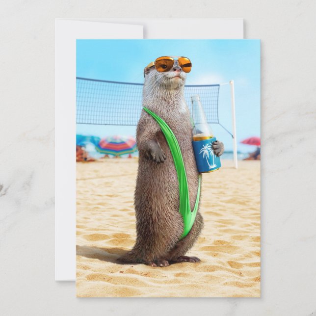 Otter Wearing Mankini Invitation (Front)