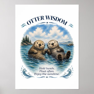 Otter Wisdom Watercolor Inspirational Poster