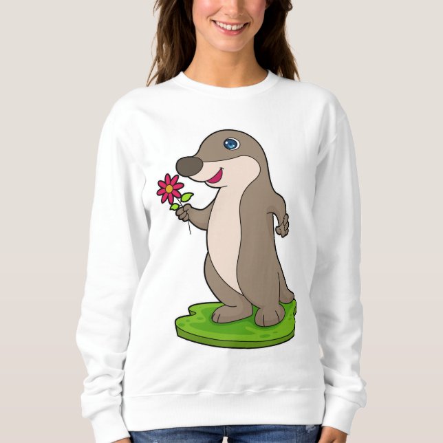 Otter with Flower Sweatshirt (Front)