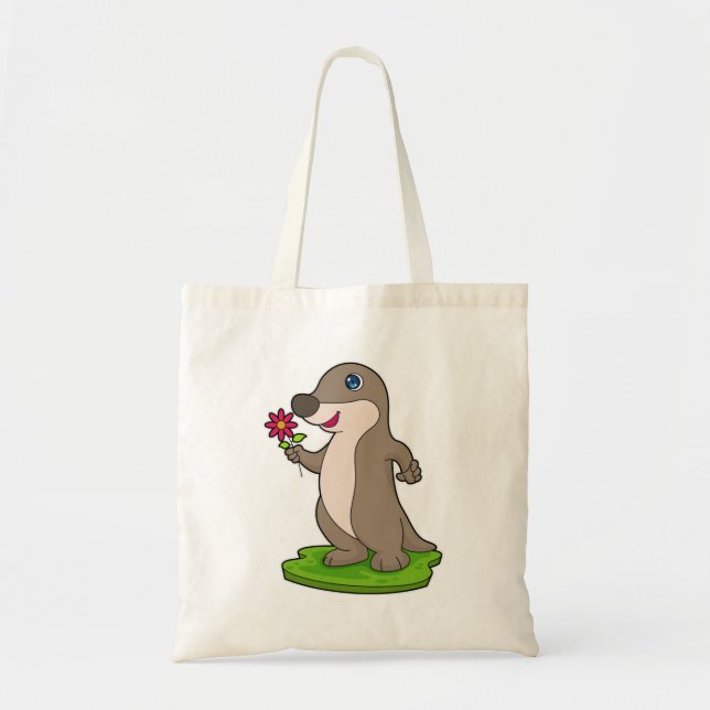 Otter with Flower Tote Bag (Front)