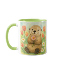 Otter with Spring Blooms