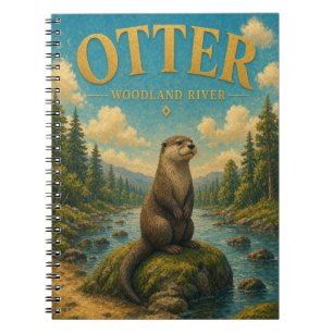 Otter Woodland River Watercolor GeoSaga Notebook
